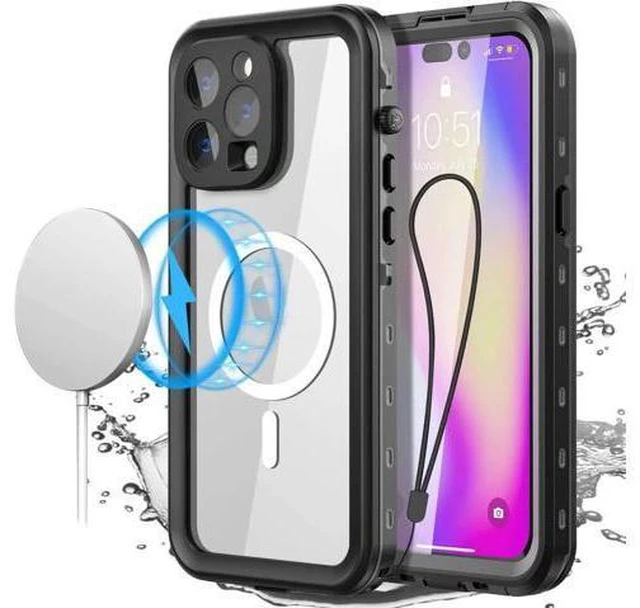 Main image of For iPhone 14 Pro 6.1 inch Case Waterproof, Compatible with Magsafe Magnetic Protective iPhone 14 Pro Phone Case, Water Proof Mag Safe Magnet Shockproof Cover Full Body Clear with Screen Protector
