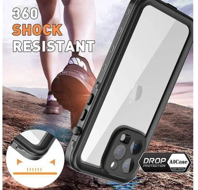Alt view image 5 of 7 - For iPhone 14 Pro 6.1 inch Case Waterproof, Compatible with Magsafe Magnetic Protective iPhone 14 Pro Phone Case, Water Proof Mag Safe Magnet Shockproof Cover Full Body Clear with Screen Protector