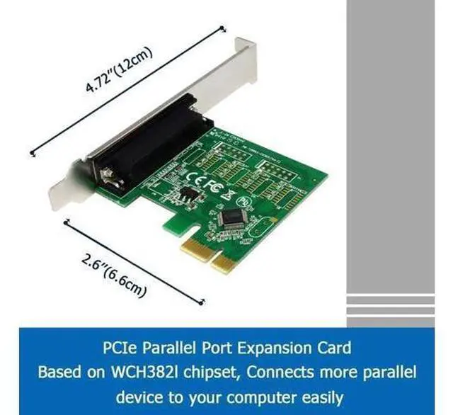 Alt view image 2 of 7 - Aomoproing PCIe Parallel Port Expansion Card, PCI Express to DB25 LPT Converter Adapter Controller for Desktop with Low Bracket, Support SPP / PS2 / EPP/ECP Modes
