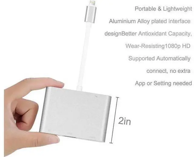 Alt view image 5 of 14 - Compatible with iPhone iPad Lightning to HDMI VGA AV Adapter, Anlyso Latest 4 in 1 HDMI VGA Audio AV Converter Compatible with iPhone Xs MAX XR X 8 7 6 Plus iPad Mini Air Pro to TV Projector Monitor