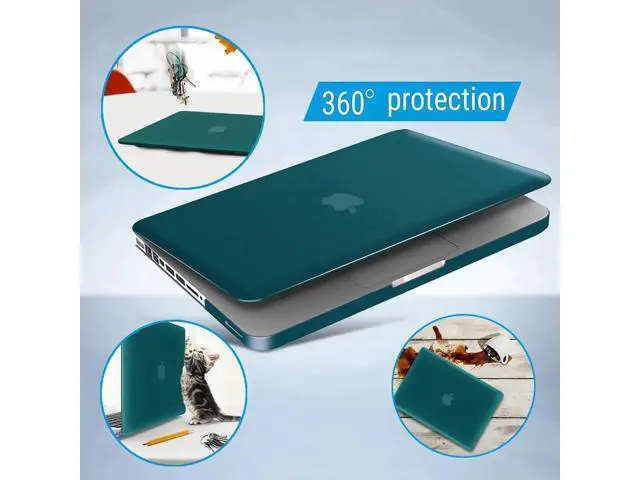Alt view image 7 of 7 - Compatible with MacBook Pro 13 Inch case A1278 Release 2012-2008, Plastic Hard Shell Case with Keyboard Cover for Apple Old Version Mac Pro 13 with CD-ROM Dark Green