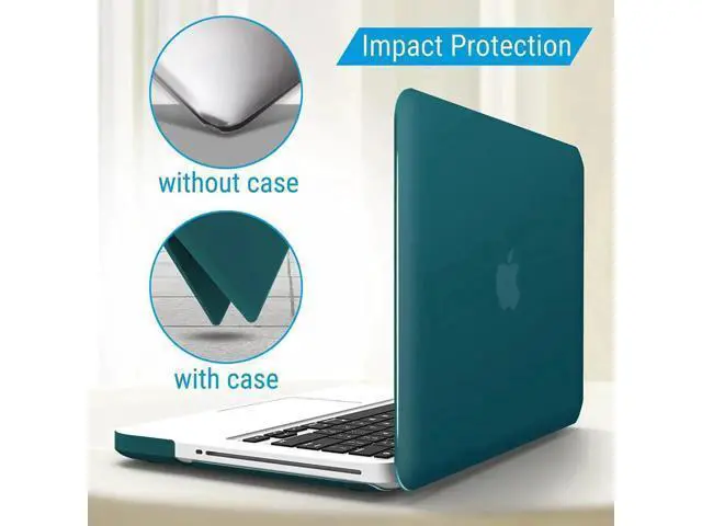 Alt view image 6 of 7 - Compatible with MacBook Pro 13 Inch case A1278 Release 2012-2008, Plastic Hard Shell Case with Keyboard Cover for Apple Old Version Mac Pro 13 with CD-ROM Dark Green