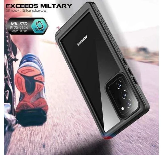 Alt view image 3 of 7 - Galaxy Note 20 Ultra Waterproof Case, Built-in Screen Protector Full-Body Protection Heavy Duty Shock-Proof dust-Proof Cover Case for Samsung Galaxy Note 20 Ultra 6.9 inch Black