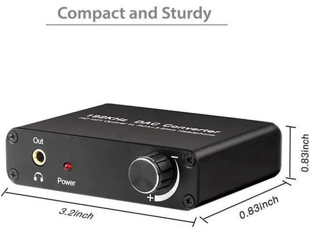 Alt view image 5 of 6 - Digital Audio Converter 192kHz DAC Supports Volume control Digital Coaxial SPDIF Toslink to Analog Stereo L/R RCA 3.5mm Jack Audio Adapter for HDTV, Blu-ray,PS3,XBOX 360,Home Cinema Systems AV