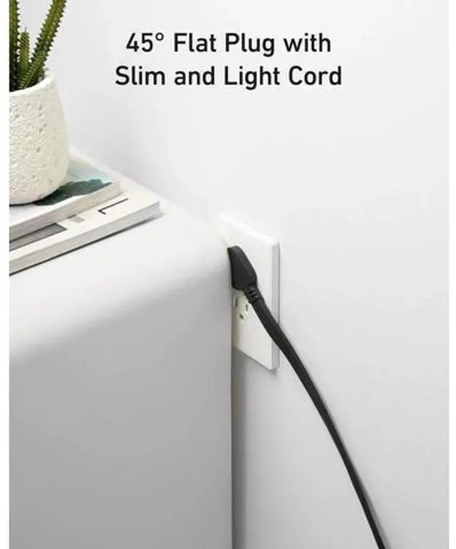 Alt view image 2 of 14 - 525 Charging Station 5 ft Thin Cord and Flat Plug 7-in-1 USB C Power Strip for iPhone 15/14 3 AC 2 USB A 2 USB C 65W Power Delivery Desktop Accessory for MacBook Pro Office (Phantom Black)