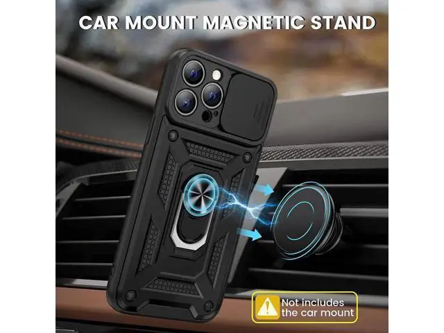 Alt view image 7 of 7 - for iPhone 13 Pro Max Case, with Slide Camera Cover & Built-in 360° Rotating Kickstand & Front Screen Protector Protective Case for iPhone 13 Pro Max 6.7 inch