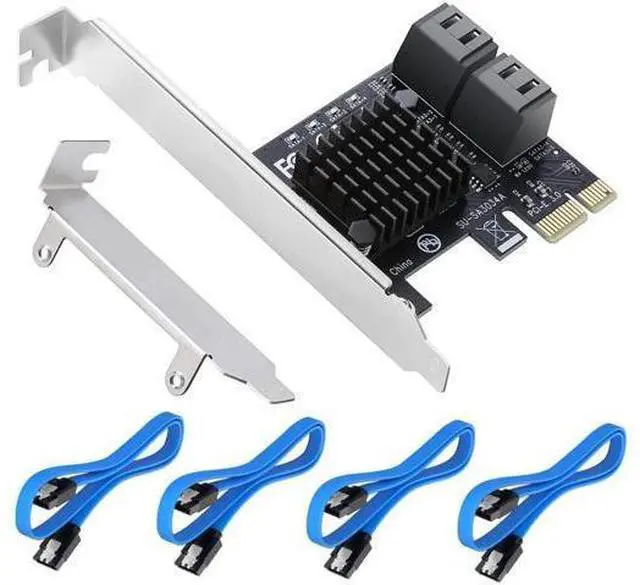Main image of Aomoproing PCIe SATA Card 4 Port,PCI Express to SATA 3.0 Ports Expansion Controller Boot as System Disk for Desktop PC Support SSD and HDD with Low Profile Bracket and 4 SATA Cable