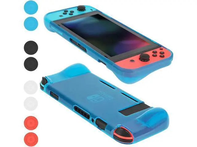 Alt view image 3 of 7 - Protective Case Cover for Nintendo Switch Comfortable Soft TPU Grip Case and Ergonomic Anti-Scratch Shock-Absorption Cover for Nintendo Switch 2017 with 8 Thumb Grips Caps