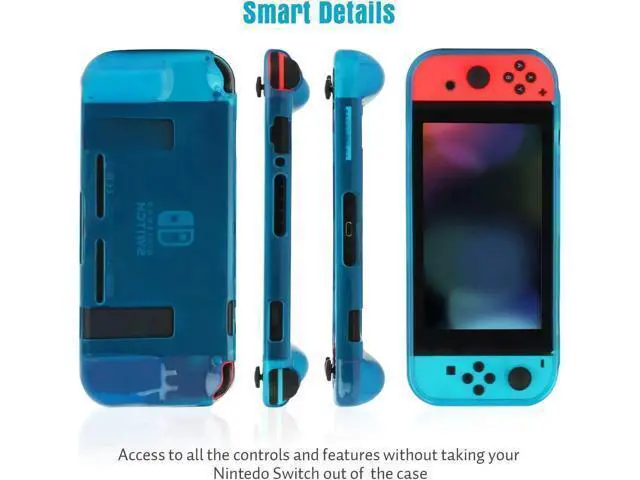 Alt view image 4 of 7 - Protective Case Cover for Nintendo Switch Comfortable Soft TPU Grip Case and Ergonomic Anti-Scratch Shock-Absorption Cover for Nintendo Switch 2017 with 8 Thumb Grips Caps