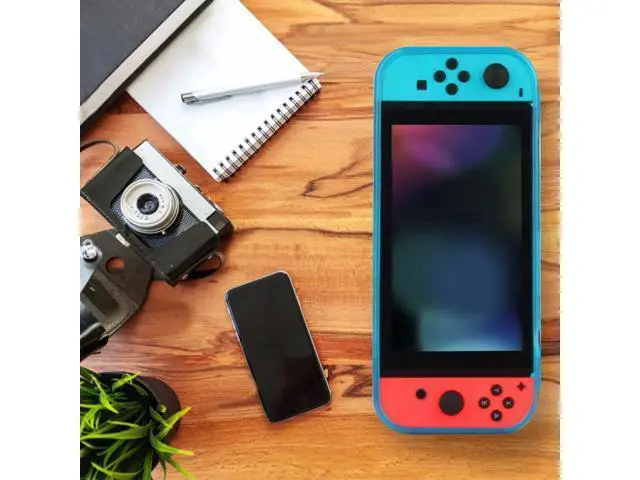 Alt view image 6 of 7 - Protective Case Cover for Nintendo Switch Comfortable Soft TPU Grip Case and Ergonomic Anti-Scratch Shock-Absorption Cover for Nintendo Switch 2017 with 8 Thumb Grips Caps