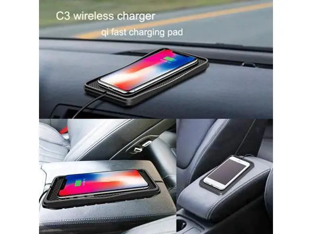 Alt view image 2 of 4 - Wireless Charger car Wireless Charging pad Wireless qi Phone Charging Charger pad for car Fast Wireless car Charger Wireless Phone Charger Charging Station 10W Thin Galaxy Note10/S10/S9/S8(C3)