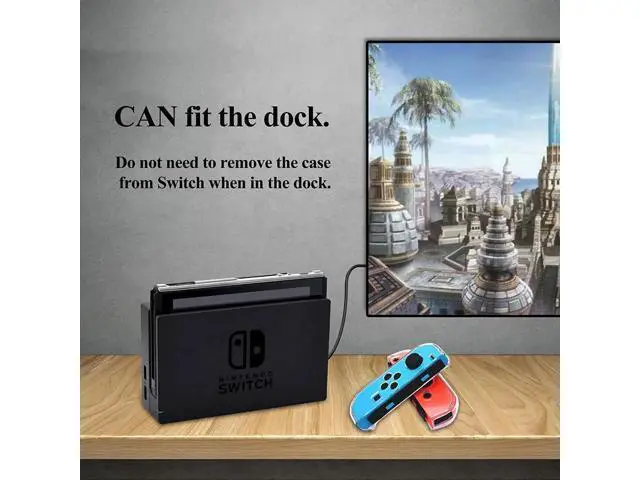 Alt view image 6 of 7 - Dockable Case for Nintendo Switch Protective Accessories Cover Case for Nintendo Switch and Nintendo Switch Joy-Con Controller with a Tempered Glass Screen Protector