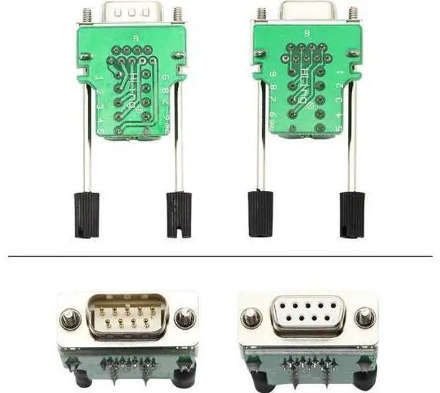 Alt view image 6 of 7 - Aomoproing DB9 Connector Adapter RS232 Serial Port D-SUB Adapter Plate Breakout Board Solder-Free (1-Pair Male+Female with Screwdriver, White Rubber Core)