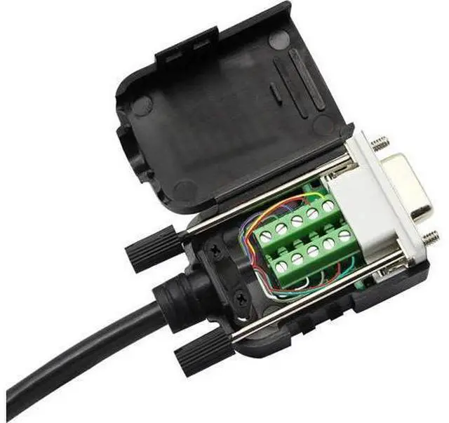 Alt view image 4 of 7 - Aomoproing DB9 Connector Adapter RS232 Serial Port D-SUB Adapter Plate Breakout Board Solder-Free (1-Pair Male+Female with Screwdriver, White Rubber Core)