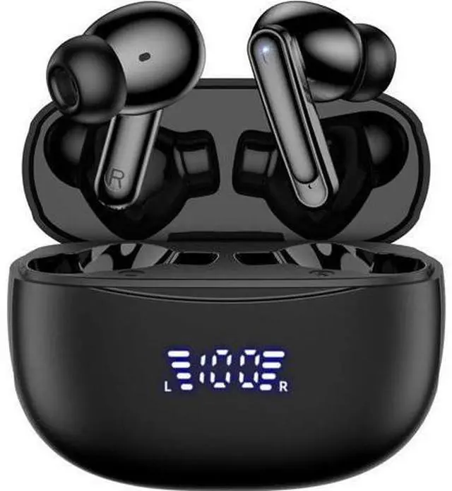 Main image of True Wireless Earbuds, Bluetooth 5.3 Headphones with Dual LED Power Display Charging Case IPX7 Waterproof, Bluetooh Earbuds with Dual Mic Call Noise Cancelling, Sports Earphones for iOS Andriod Phone