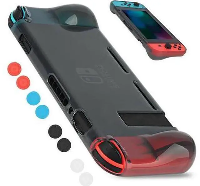 Main image of Protective Case Cover for Nintendo Switch Comfortable Soft TPU Grip Case and Ergonomic Anti-Scratch Shock-Absorption Cover for Nintendo Switch 2017 with 8 Thumb Grips Caps