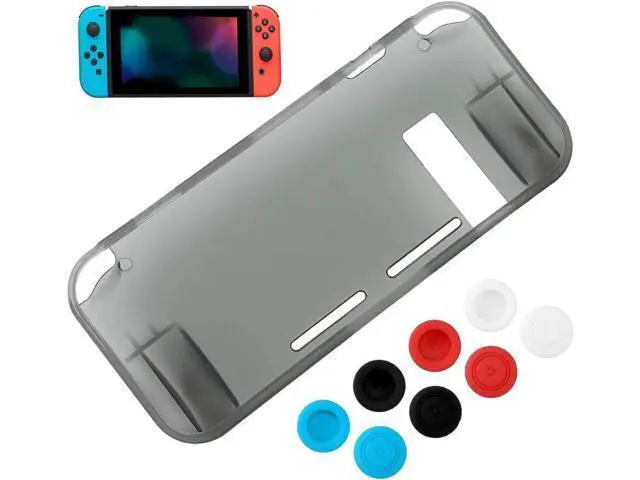Alt view image 2 of 7 - Protective Case Cover for Nintendo Switch Comfortable Soft TPU Grip Case and Ergonomic Anti-Scratch Shock-Absorption Cover for Nintendo Switch 2017 with 8 Thumb Grips Caps