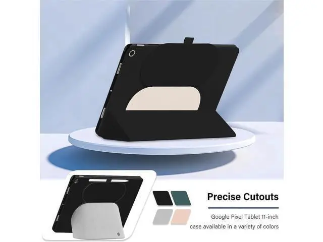 Alt view image 4 of 7 - for Google Pixel Tablet 2023 Case 11 inch Ultra Slim PU Leather TPU Back Shell Foldable Kickstand, Drop-Shockproof Case Cover Google Pixel Tablet Compatible with Charging Speaker