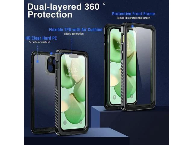 Alt view image 7 of 7 - iPhone 13 Mini Case Waterproof, iPhone 13 Mini Shockproof Cover with Built-in Screen Protector Full Body Heavy Duty Anti-Scratch Phone Case for iPhone 13 Mini 5G 5.4 inch