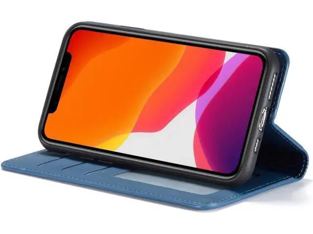 Alt view image 5 of 6 - iPhone 11 Pro Wallet Case Premium Leather iPhone 11 Pro Folio Flip Case with Kickstand Card Holder Slots Shockproof Protective Cover for Apple iPhone 11 Pro 5.8 inch Blue