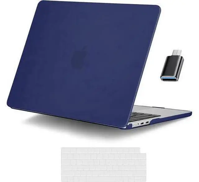 Main image of For MacBook Air 15 inch Case 2023 Release A2941 M2 Chip with Liquid Retina Display Touch ID,Ultra Thin Laptop Plastic Hard Shell Case with Keyboard Skin & Type C Adapter 1 Pack Navy Blue