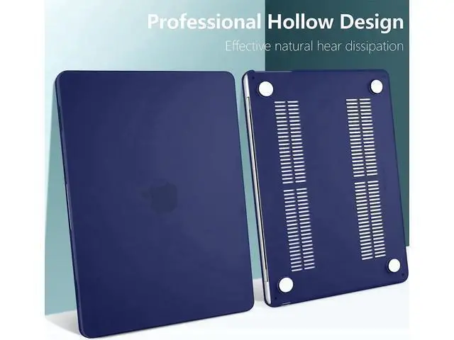 Alt view image 4 of 7 - For MacBook Air 15 inch Case 2023 Release A2941 M2 Chip with Liquid Retina Display Touch ID,Ultra Thin Laptop Plastic Hard Shell Case with Keyboard Skin & Type C Adapter 1 Pack Navy Blue