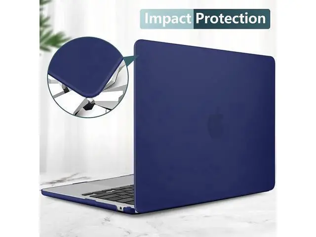 Alt view image 5 of 7 - For MacBook Air 15 inch Case 2023 Release A2941 M2 Chip with Liquid Retina Display Touch ID,Ultra Thin Laptop Plastic Hard Shell Case with Keyboard Skin & Type C Adapter 1 Pack Navy Blue