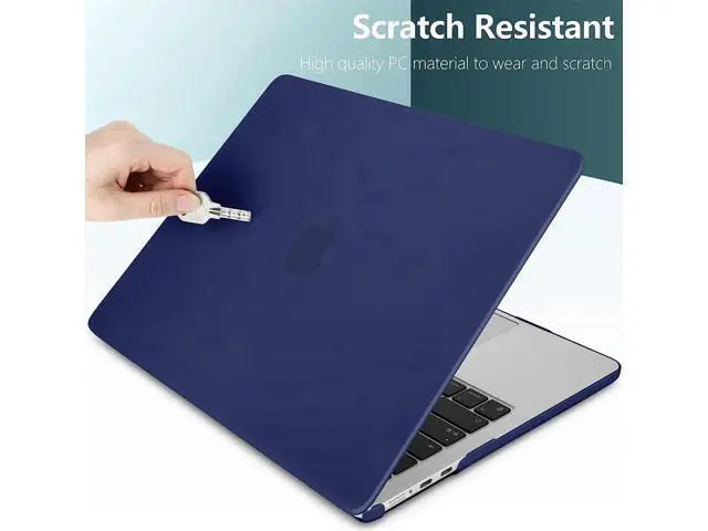 Alt view image 6 of 7 - For MacBook Air 15 inch Case 2023 Release A2941 M2 Chip with Liquid Retina Display Touch ID,Ultra Thin Laptop Plastic Hard Shell Case with Keyboard Skin & Type C Adapter 1 Pack Navy Blue