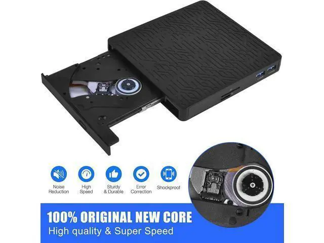Alt view image 2 of 7 - DVD Drive, USB3.0/Type-C DVD CD ROM +/-RW Player for Laptop, Optical Disk Burner with Hub, 2 USB 3.0 Port, SD/TF Port, Micro USB Type C Cord for PC Desktop Mac Book Windows 10/8/7 Linux OS