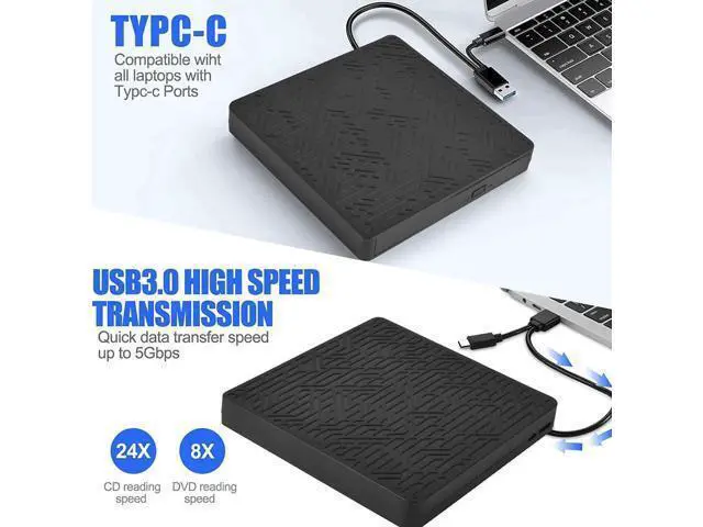 Alt view image 5 of 7 - DVD Drive, USB3.0/Type-C DVD CD ROM +/-RW Player for Laptop, Optical Disk Burner with Hub, 2 USB 3.0 Port, SD/TF Port, Micro USB Type C Cord for PC Desktop Mac Book Windows 10/8/7 Linux OS