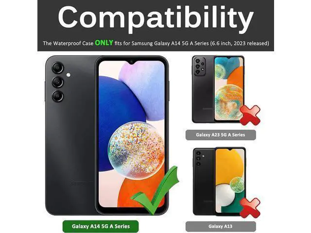 Alt view image 6 of 7 - Compatible for Samsung Galaxy A14 5G Case Waterproof, Built-in HD Clear Screen Protector, 360 Degree Full Shockproof Bumper, Professional Waterproof Case Cover for Galaxy A14 5G A Series, 2023