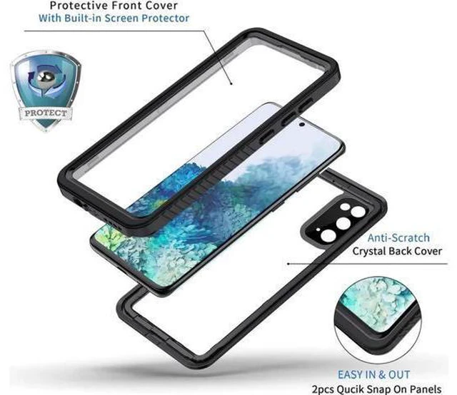 Alt view image 4 of 7 - For Samsung Galaxy S20 Case, IP68 Waterproof Dustproof Shockproof Case with Built-in Screen Protector, Heavy Duty Full Body Protective Cover for Galaxy S20 5G 6.2 inch