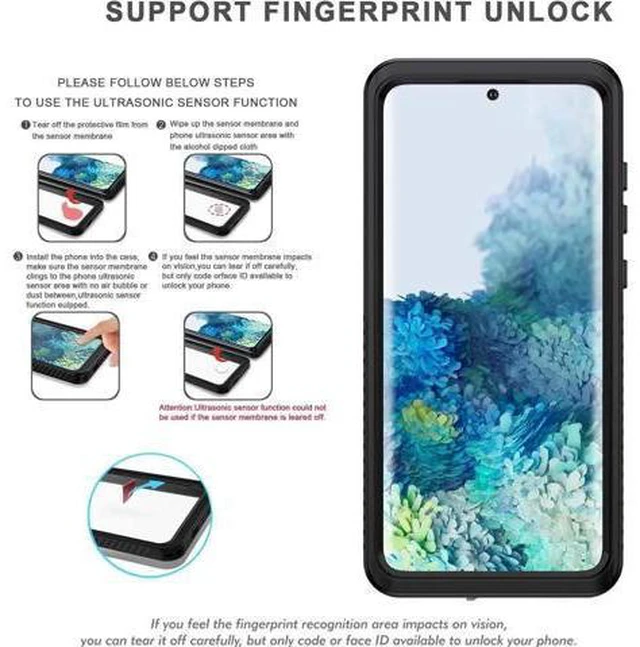 Alt view image 6 of 7 - For Samsung Galaxy S20 Case, IP68 Waterproof Dustproof Shockproof Case with Built-in Screen Protector, Heavy Duty Full Body Protective Cover for Galaxy S20 5G 6.2 inch