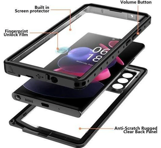 Alt view image 2 of 7 - For Samsung Galaxy Note 20 Ultra Case Waterproof,Built in Screen Protector Full-Body Protection Heavy Duty Shock-Proof Cover Waterproof Case for Galaxy Note 20 Ultra 6.9 inch 5G