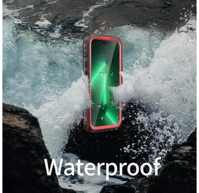 Alt view image 7 of 7 - for iPhone 14 Pro Case Waterproof, Compatible with Magsafe Magnetic Protective iPhone 14 Pro Phone Case, Water Proof Mag Safe Magnet Shockproof Full Body Clear with Screen Protector Red