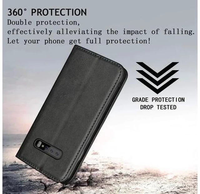 Alt view image 3 of 14 - Galaxy S10 Plus Wallet Premium Leather Folio Case with Kickstand Card Slots Magnetic Closure Flip Notebook Cover TPU Interior Case Compatible with Galaxy S10 Plus