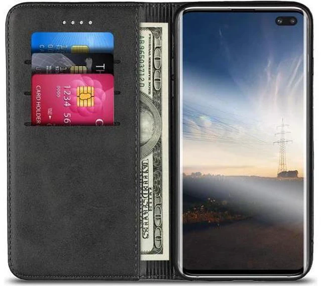Alt view image 4 of 14 - Galaxy S10 Plus Wallet Premium Leather Folio Case with Kickstand Card Slots Magnetic Closure Flip Notebook Cover TPU Interior Case Compatible with Galaxy S10 Plus