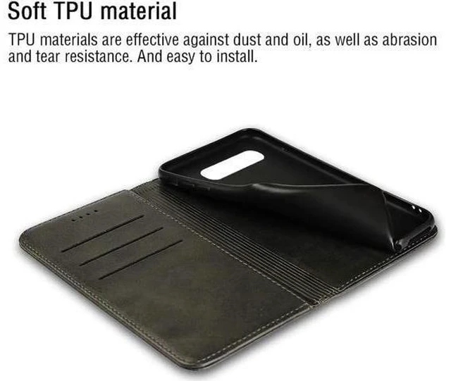 Alt view image 7 of 14 - Galaxy S10 Plus Wallet Premium Leather Folio Case with Kickstand Card Slots Magnetic Closure Flip Notebook Cover TPU Interior Case Compatible with Galaxy S10 Plus