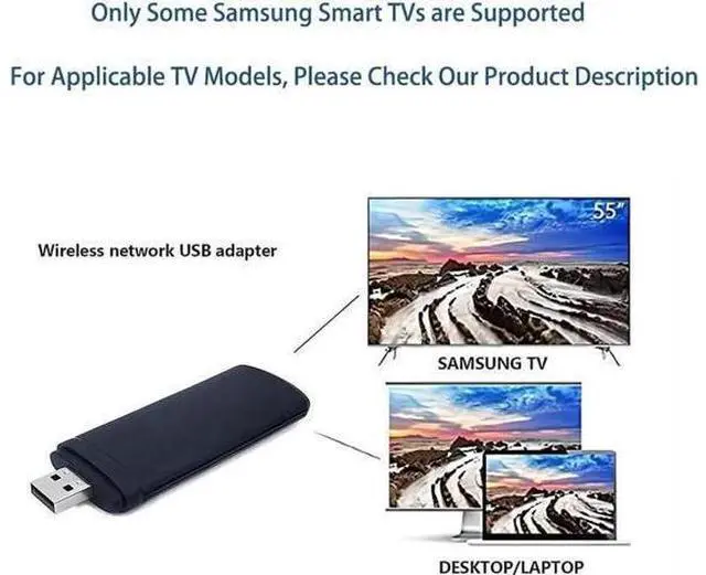 Alt view image 4 of 5 - 300Mbps Dual Band 802.11 a/b/g/n 2.4G/5Ghz Wireless USB TV Network Card Dongle Compatible with Samsung Smart TV Laptop Desktop