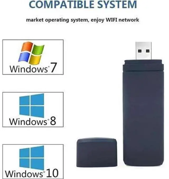 Alt view image 5 of 5 - 300Mbps Dual Band 802.11 a/b/g/n 2.4G/5Ghz Wireless USB TV Network Card Dongle Compatible with Samsung Smart TV Laptop Desktop