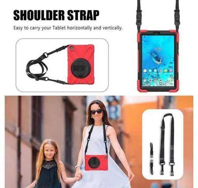 Alt view image 6 of 6 - Lenovo Tab M8 FHD Case 2020 Mdoel TB-8705F / TB-8705N with Kickstand Hand Strap and Shoulder Strap Cover for Lenovo Tab M8 8.0 inch FHD 8.0 Inch Tablet