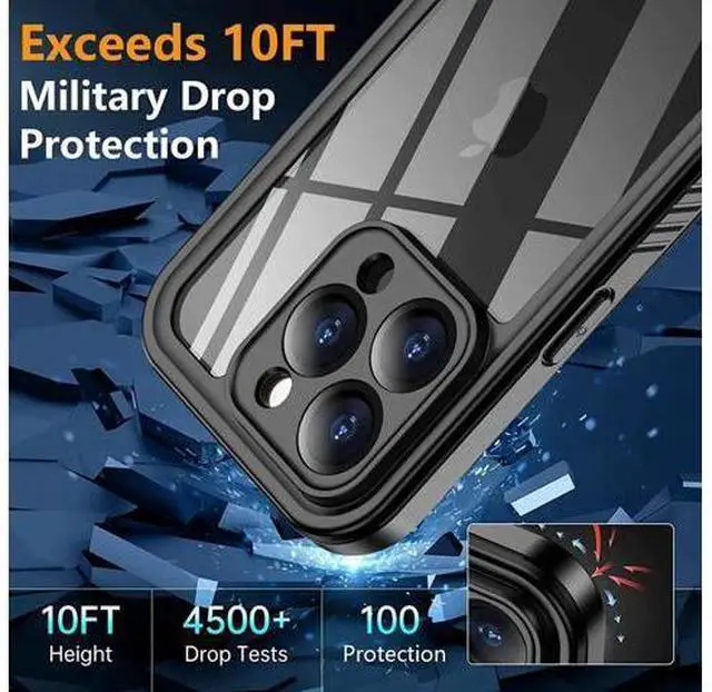 Alt view image 2 of 7 - For iPhone 14 Pro Case Waterproof, Shockproof Bumper Cover with Built-in Screen Protector,Dustproof Anti-Scratch Anti-Stain Phone Case for iPhone 14 Pro 5G 6.1 inch