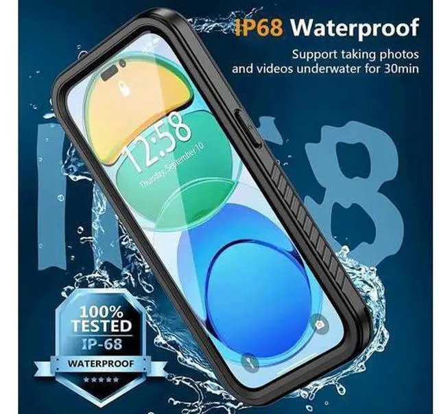 Alt view image 4 of 7 - For iPhone 14 Pro Case Waterproof, Shockproof Bumper Cover with Built-in Screen Protector,Dustproof Anti-Scratch Anti-Stain Phone Case for iPhone 14 Pro 5G 6.1 inch