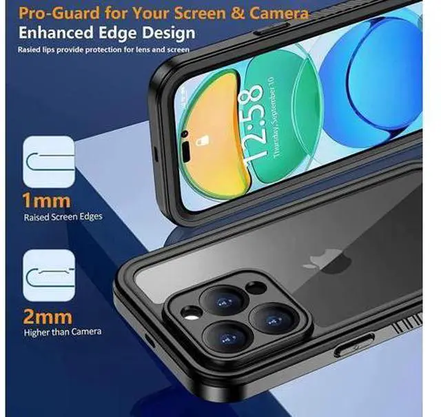 Alt view image 7 of 7 - For iPhone 14 Pro Case Waterproof, Shockproof Bumper Cover with Built-in Screen Protector,Dustproof Anti-Scratch Anti-Stain Phone Case for iPhone 14 Pro 5G 6.1 inch