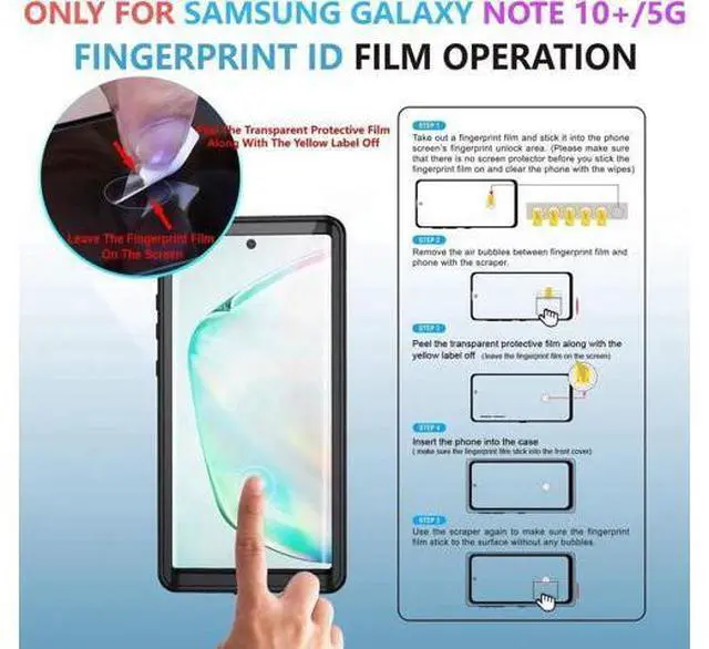 Alt view image 4 of 7 - Galaxy Note 10 Waterproof Case, Dustproof Shockproof Case with Built-in Screen Protector, Full Body Protective Cover for Samsung Galaxy Note 10 6.3 inch 2019