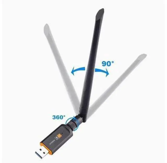 Alt view image 3 of 3 - 1300M dual-band wireless network card 2.4G/5.8G computer external USB3.0 gigabit wifi receiver adapter