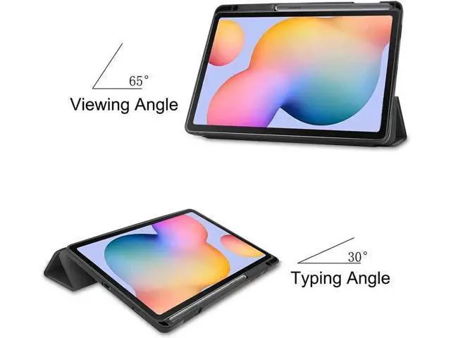 Alt view image 4 of 7 - Case for Galaxy Tab S6 Lite 10.4 inch PU Leather Smart Cover with Stand & Pen Holder for Samsung Galaxy Tab S6 Lite 10.4 2020 2022 SM-P610/P613/P615/P619