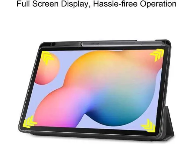 Alt view image 5 of 7 - Case for Galaxy Tab S6 Lite 10.4 inch PU Leather Smart Cover with Stand & Pen Holder for Samsung Galaxy Tab S6 Lite 10.4 2020 2022 SM-P610/P613/P615/P619