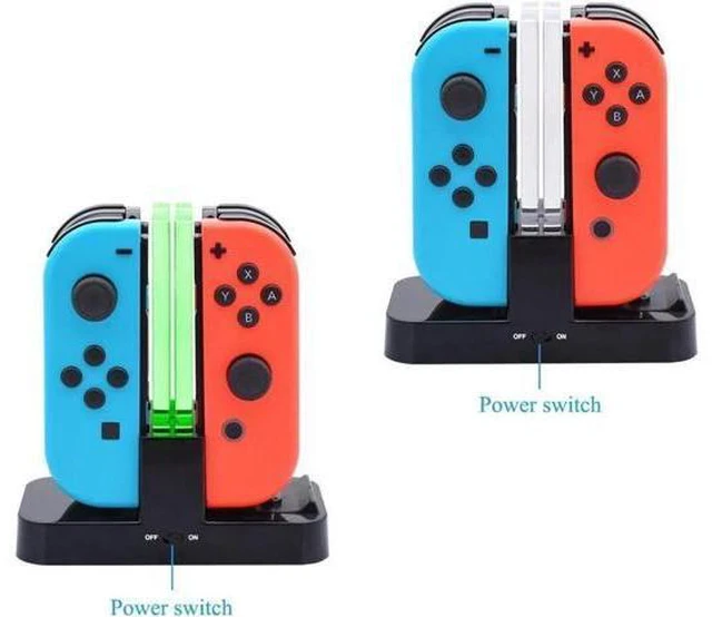 Alt view image 3 of 14 - Charger for Nintendo Switch Pro Controllers and Joy-Cons,Charging Stand for Nintendo Switch with 2 Type-C USB Ports and 1 Type-C USB Charger Cable