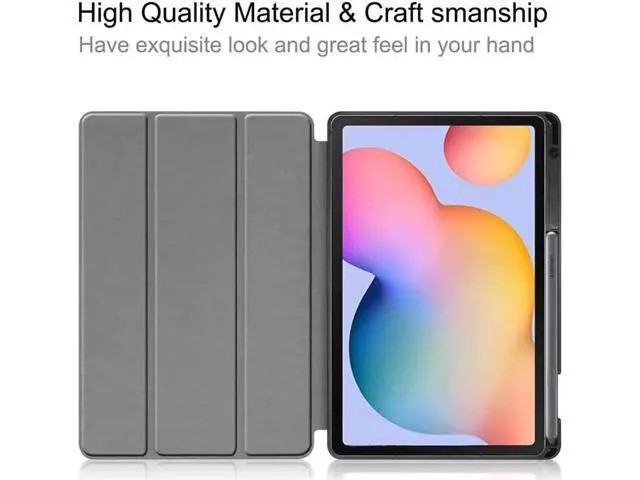 Alt view image 6 of 7 - Case for Galaxy Tab S6 Lite 10.4 inch PU Leather Smart Cover with Stand & Pen Holder for Samsung Galaxy Tab S6 Lite 10.4 2020 2022 SM-P610/P613/P615/P619